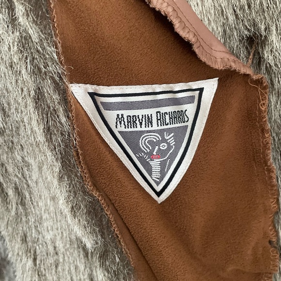 VINTAGE MARVIN RICHARDS Cozy Brown Teddy Jacket with Faux Fur Trim - Picture 6 of 8